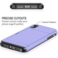 thumbnail image 4 of Wallet Case for iPhone X Case with Card Holder Protective Case Dual Layer Shockproof Hard PC Soft Hybrid Rubber Anti Scratch Case for iPhone X iPhone Xs iPhone 10 5.8 inch Light Purple, 4 of 14