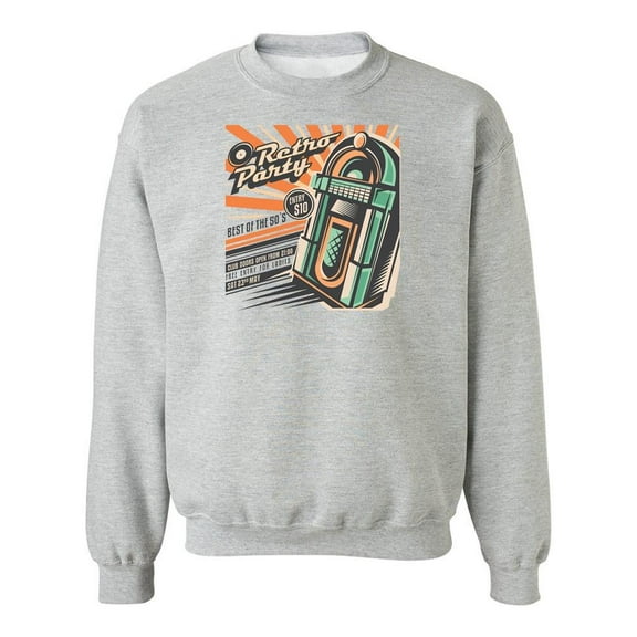 Retro Party Invitation Design Sweatshirt Men -Image by Shutterstock, Male 5X-Large