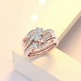 thumbnail image 3 of enjoywould 3Pcs/Set Finger Bands Shining Geometric Electroplating Western Style Hypoallergenic Decorate Jewelry Artificial Diamond Zircon Party Rings for Party, 3 of 5