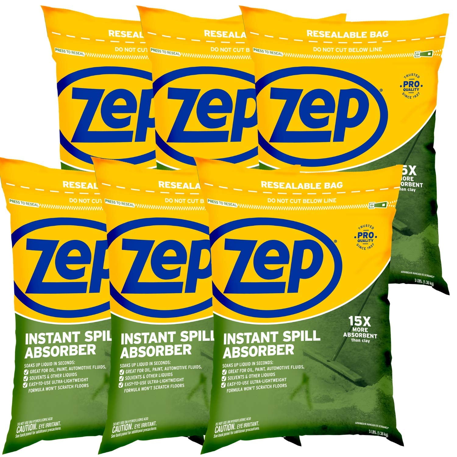 Zep Instant Spill Absorber 3 Lb Bag ZUABS3 (Case of 6) Dustfree