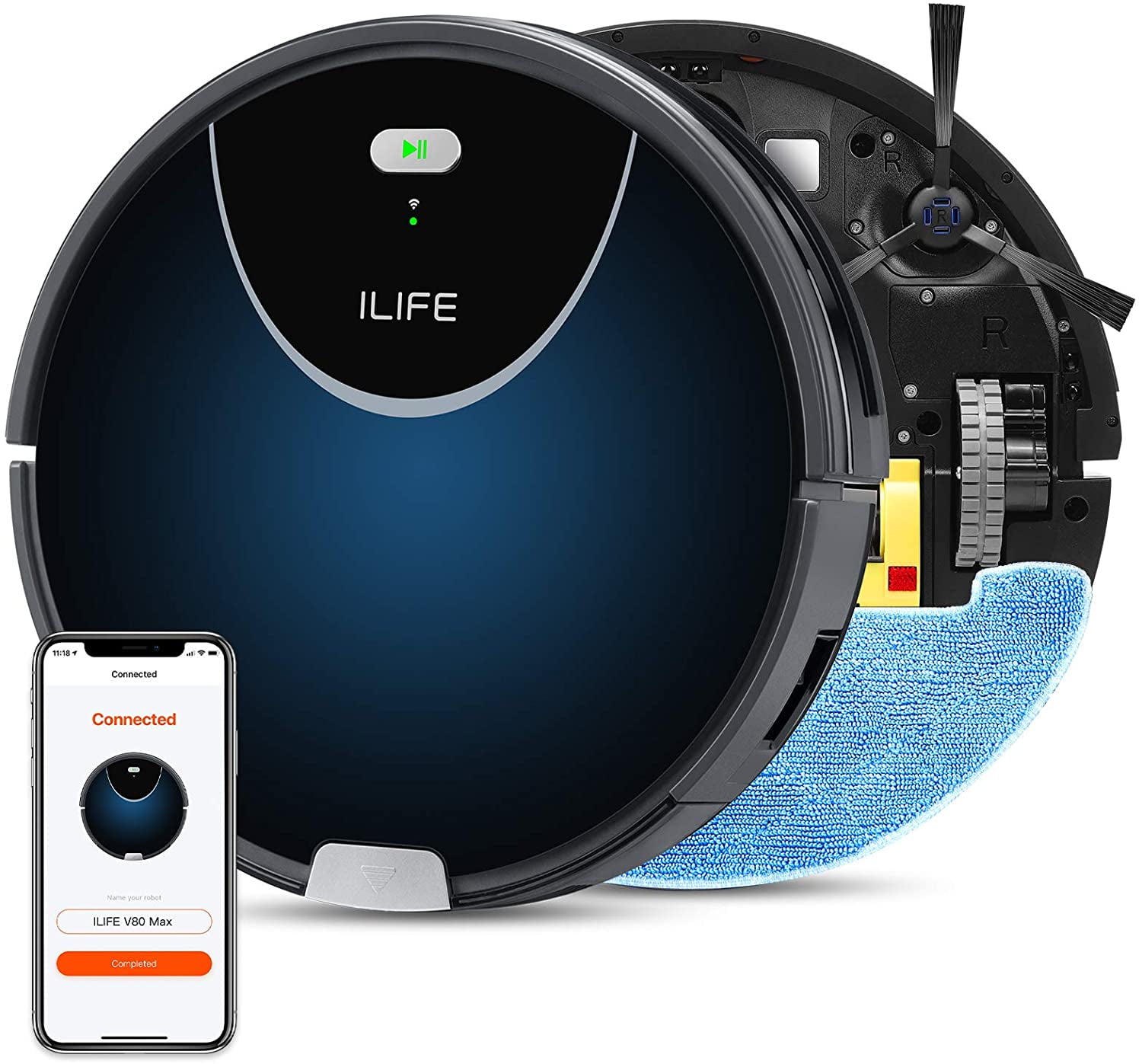 ILIFE V80 Max Robot Vacuum and Mop 2in1, WiFi, 2000Pa Max Suction