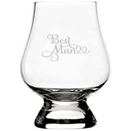 

Best Man Samantha Font Wedding Party Themed Etched 2.5oz Whisky Glass