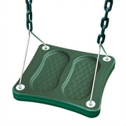 Swing-N-Slide Stand-Up Swing for Backyard Swing Sets with 14 in x 14 in Base - Green with Green Coated Chains