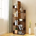 thumbnail image 2 of Giantex 8-Tier Bookshelf, Display Shelf & Multipurpose Storage Shelf, Space-Saving Bookcase, Storage Holder Rack for Home/Office, Brown, 2 of 6