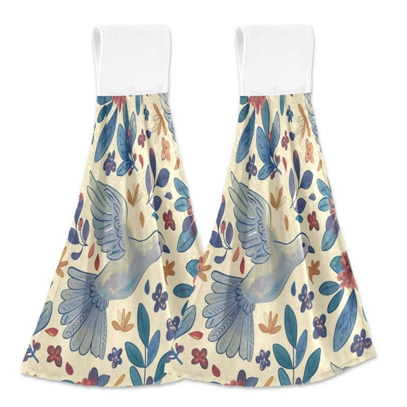 2 Bathroom Towels Kitchen Towels 18.2x14In Velcro Hand Wipes Dish Cloths & Dish Towels Washroom Towels Face Towel Hand Wipes Cartoon Pigeon