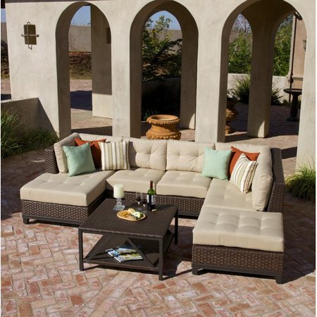 Bayou Breeze Kopec 5 Piece Rattan Sunbrella Sectional Set ...