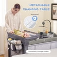 thumbnail image 4 of INFANS 5 in 1 Portable Playard, Larger Size Baby Bassinet Bedside Sleeper, Diaper Changer, Mattress, Carry Bag, Music Box & Hanging Toys, Foldable Bedside Crib for Newborn Toddlers, 4 of 11