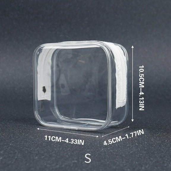 Clear Toiletry Bag,Portable Travel Makeup Bags with Zipper,PVC Cosmetic Pouch for Airport Airline Compliant