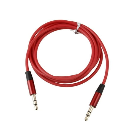 Red Aux Audio Extension Cable Cord 4FT 1.2Meters 3.5mm Jack Male to Male for iPhone 6S 6 6Plus 5 4S 4 / iPod Samsung Huawei CellPhone Mp3 to Car Aux Input Auto Audio Play Chrome Gold (Best Chrome Browser Extensions)