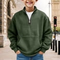 thumbnail image 2 of Hudaneo Back to School Boys Long Sleeve Waffle Knit Quarter Zip Sweater, 3-14 Years, 2 of 4