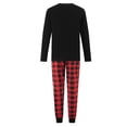 thumbnail image 3 of Argulvti Family Matching Christmas Pajama Set, Reindeer Letter Printed Long Sleeve Tops Elastic Waist Pants 2 Pcs Set, 3 of 7