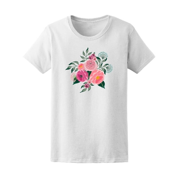 Beautiful Pink Floral Bouquet Tee Women's -Image by Shutterstock