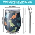 thumbnail image 5 of 12oz Stemless Wine Tumblers Colorful Dinosaur Pattern Vacuum Insulated Stainless Steel Travel Tumbler Cups Mug with Lid and Straw for Champaign,Cocktail,Beer with Cleaning Brush, 5 of 5