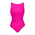 thumbnail image 3 of Pounoo Womens High Neck One Piece Swimsuits Slim Fit Shirred Waist Tummy Control Beach Swimwear Bathing Suits Gift, 3 of 8