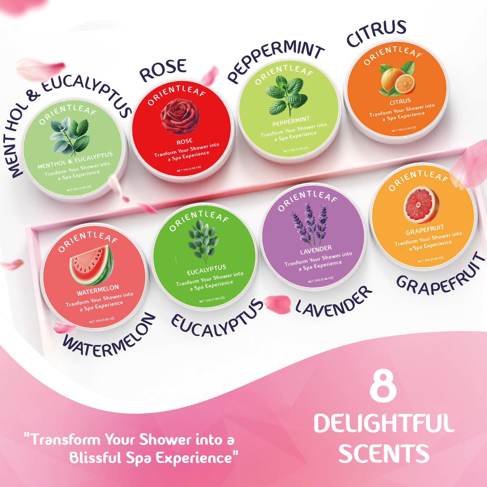 OrientLeaf Shower Steamers Aromatherapy, 8-Pack photo 2