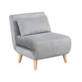 thumbnail image 2 of 27" Light Gray And Natural Plush Upholstered Convertible Chair And Toss Pillow, 2 of 4