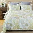 thumbnail image 2 of Coastal Beach Bedding Set, Nautical Microfiber Ocean Quilt, Coastal Reef, King, 2 of 7
