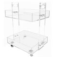 thumbnail image 6 of Modern Acrylic Side Table 2-Tire Clear End Table Kitchen Storage Cart Spa Cart Moble Side Table Clear Acrylic 2-Tier End Table Storage Serve Cart For Home/Bar 2 Layers Mobile Rolling Acrylic, 6 of 11