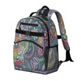 thumbnail image 2 of Blue Pioneer Flower and Paisley Pattern Backpack for School,Cute School Bag,Schoolbag with Adjustable Shoulder Straps & Padded Back,15.25"x11.5"x5.25", 2 of 5