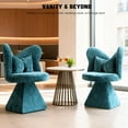 thumbnail image 5 of Blue Swivel Vanity Chair | 360° Rotating Makeup Chair with Butterfly Back, Chenille Velvet Accent Chair with Decorative Pillow – for Bedroom, Dressing Table, Living Room, Dining, Home Office & Study, 5 of 8