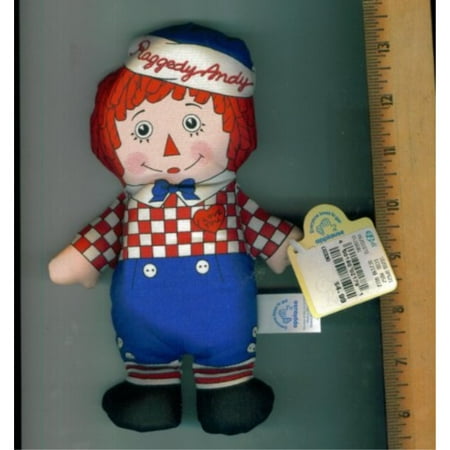 Applause Toy Store - APPLAUSE RAGGEDY ANDY DOLL. 13 E 99 ON ONE TAG. CE. I LOVE YOU ON SHIRT. STUFFED DOLL.