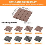 Flooring,Waterproof Floor Tiles,Simulated Plastic Floor Tiles,Interlocking Floor Tiles,Plastic Interlocking Deck Tiles Suitable for Indoor and Outdoor,Easy to Install,12''× 12''Tiles