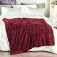 thumbnail image 4 of Home Soft Things Kasaya Supersoft Faux Fur Throw - Garnet - 50" x 60", 4 of 9