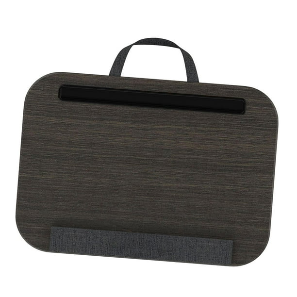 Escritorio portátil para computadora portátil con ranura para tableta Accesorio multiusos para comer en Marrón oscuro