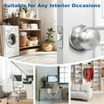 thumbnail image 2 of Brushed Nickel Door Knob, 5 Pack Round Keyless Doorknobs Interior/Exterior Lockset, Passage Locking Door Knobs for Bedroom/Bathroom, Modern Design Door Hardware, 2 of 14