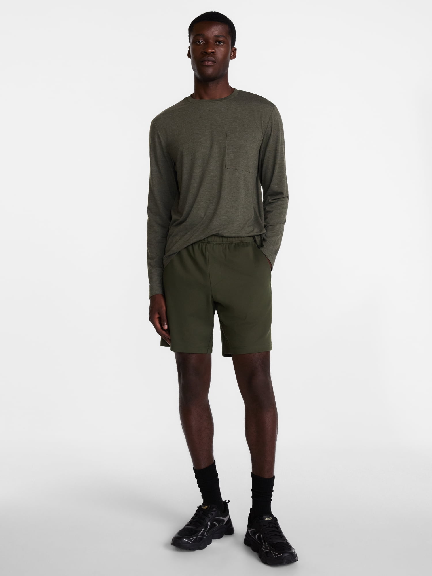 Athletic Works Men's and Big Men's Ponte Knit Shorts, Sizes XS-3XL