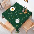 thumbnail image 5 of Tchckioa Green Christmas Snowflakes Tablecloth,Waterproof Square Table Cloth Cover for Kitchen,70x70 Inch, 5 of 7