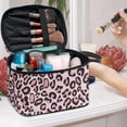 thumbnail image 5 of HELLHERO Portable Hanging Organizer Travel Makeup Brush Case Pink Leopard Print Door Room Essentials Travel Organizer Large Capacity Multifunctional, 5 of 6