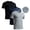 Black+Grey+Navy, variant on YUSHOW 3 Pack Men's Workout Shirts Mesh Athletic Quick Dry Active Tops, Size L
