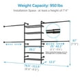 thumbnail image 4 of Timate P3 Closet System, Expandable Wall Mounted Closet System with 6 Adjustable Shelves & 4 Expandable Hanger Rods, Industrial Pipe Clothing Rack for Hanging Clothes, Fits Spaces 6'4"-9'3", Black, 4 of 11