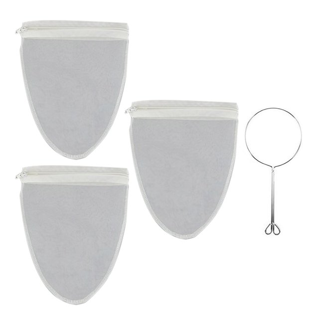 Filtro de té tailandés reutilizable con bolsa de filtro con cremallera, marco de acero inoxidable, de cocina, bolsa de leche para jugos, cocina, S BLESIY colador de malla fina