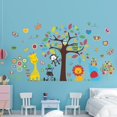 thumbnail image 1 of Tz-animal5Pegatinas de pared de animales, decoración de búho, león, elefante, mono, cebra, mariposa, árbol, decoración de pared artesanal, decoración de guardería, decoración del h, 1 of 5