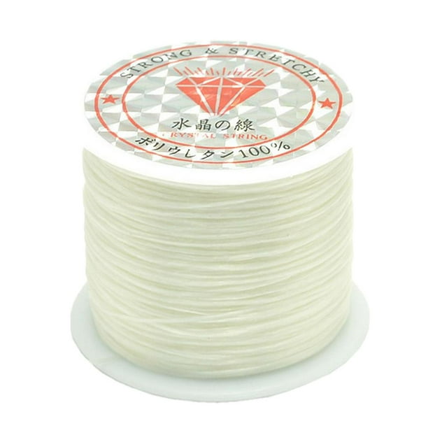 Hilo elástico para abalorios de 50 m, ideal para pulseras y abalorios. Beige
