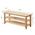 thumbnail image 5 of Vlush Shoe Bench Entryway with Storage Bench for Bedroom, Ottoman, 2 Tier, Shoe Rack Organizer for Door, Good Load Bearing, Ideal for Entryway Hallway Living Room and Corridor(Natural 39.4"), 5 of 6