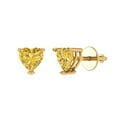 thumbnail image 2 of 1 Ct Heart Cut Studs Yellow Natural Citrine 14K Yellow Solid Solid Gold Everyday Dainty Earrings Screw Back, 2 of 7