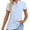 Blue, variant on Women's Fashion Solid Color Casual Tie Neck Ruffled Short Sleeve Waist Chiffon Blouse Short Women Athletic Top T Shirt Women Summer Womens Turtleneck Long Sleeve Tops Womens Long Sleeve