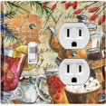 thumbnail image 1 of Metal Light Switch Plate Cover Cafe Breakfast Drinks COF013, 1 of 13