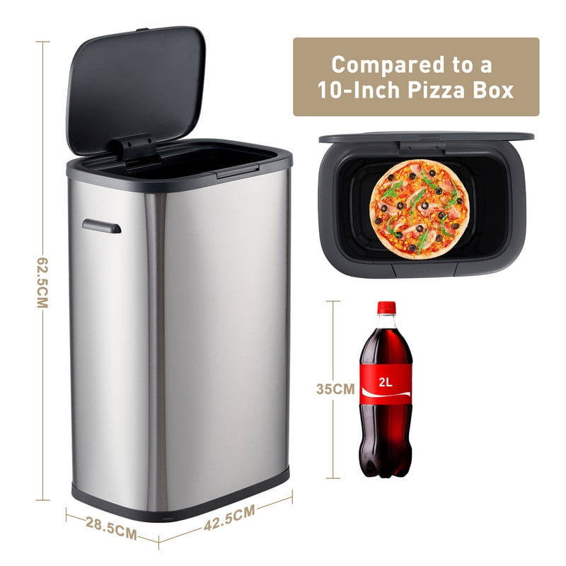 55L/14.5Gal Trash Can with Pop-up Lid (Grey)
