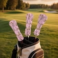 thumbnail image 2 of Uorisanigo Golf Club Head Covers Set - PU Leather Pink Camo Hunting Golf Club Covers for Driver, Woods and Hybrid, Premium Lightweight Head Cover with Anti-Scratch Protection, 2 of 7