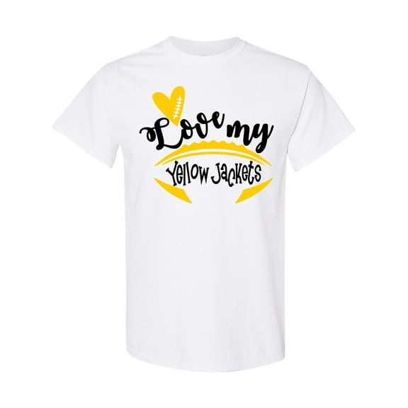 Inktastic Love My Yellow Jackets Football T-Shirt