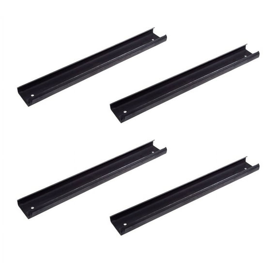 (4 Pack) C Track Sliding Winch Track - 3 feet Steel Black Powder Coated - for Flatbed Trailer - Weld-On/Bolt-On Bottom Mount for Cargo Tie Down
