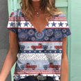 thumbnail image 2 of IROINNID Short Sleeve T-Shirt For Women Fashion Summer Blouse Round Neckline Women Tops Independence Day, 2 of 4