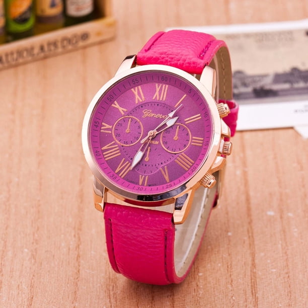 Reloj deportivo de cuarzo para mujer con esfera multipunto, cristal con luz azul y correa de pulsera.