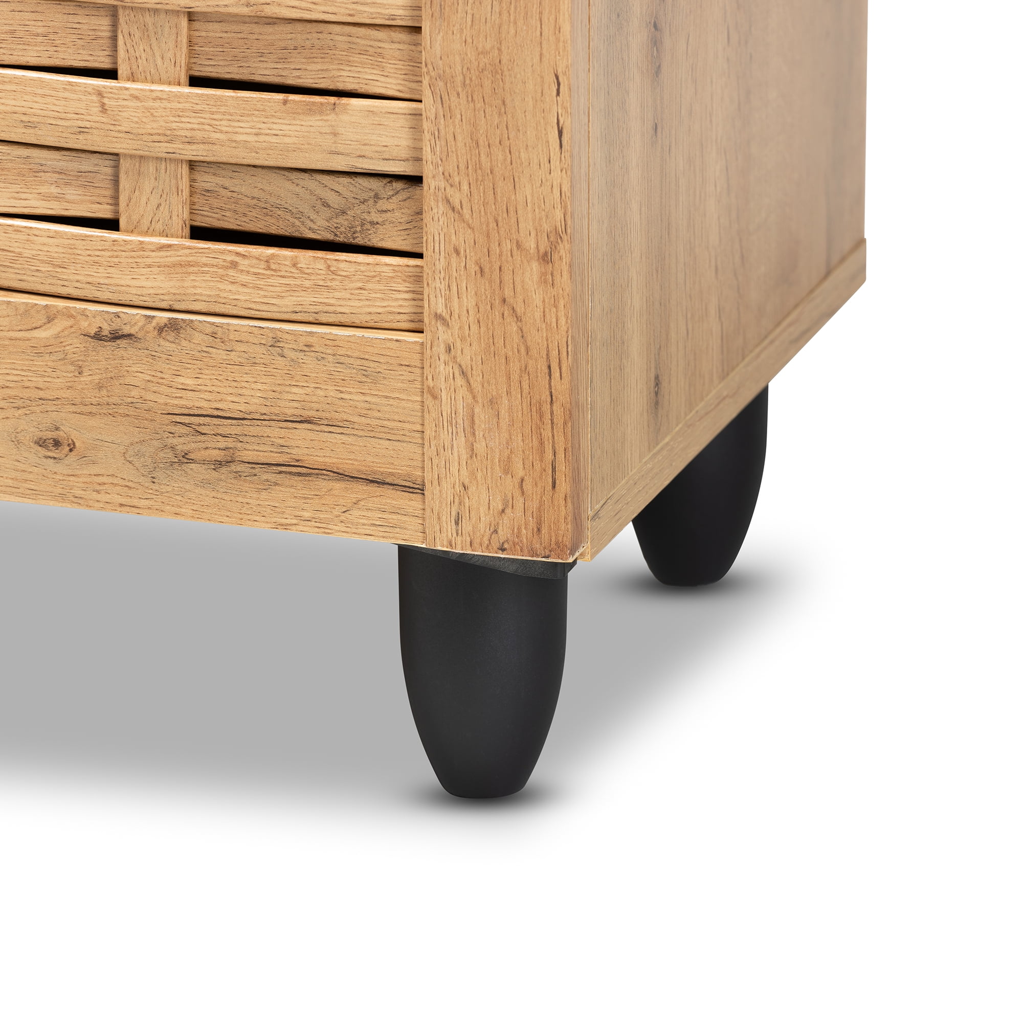 Baxton Studio Winda Modern and Contemporary Oak Brown Finished Wood 2-Door Shoe Cabinet