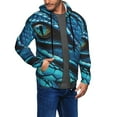 thumbnail image 2 of Kdxio Blue Viper Snake Closeup Face Print Men Hoodies Casual Hoodies for Men with Zip Pockets Full Zip Long Sleeve Sweatshirt Sports Hooded Jacket-Medium, 2 of 5