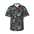 thumbnail image 2 of Yiaed Watercolor Floral Paisley Print Hawaiian Shirt for Men Short Sleeve Button Down Shirts Beach Shirts for Men-Large, 2 of 5